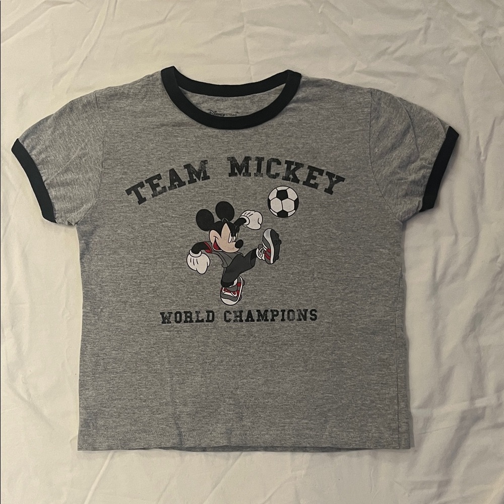 Disney Team Mickey Gray and Black Kids T-Shirt -  with MVP 28 on back. size 7/8.